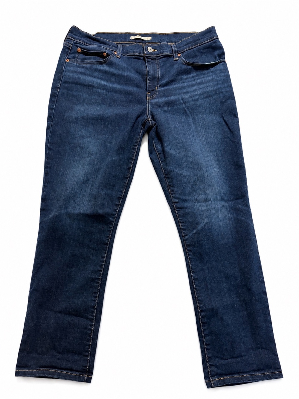 Levi's Straight-Leg Dark Indigo Boyfriend Jeans